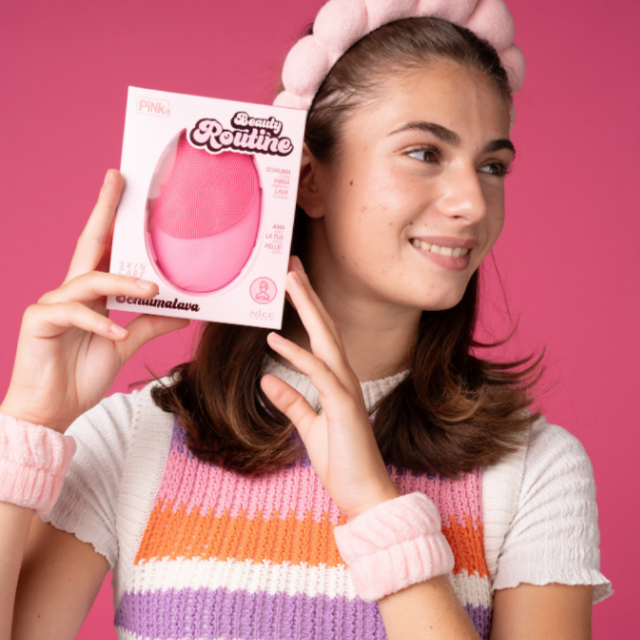 Beauty Routine Spazzola Viso Sonica  Schiuma e Lava SkinCare Brush Rosa