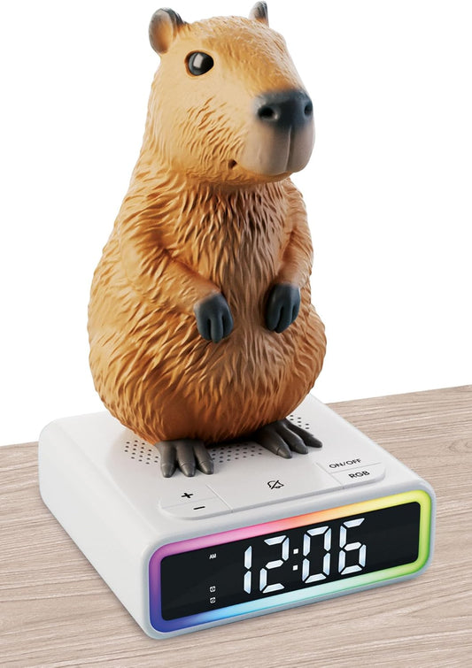 113576 Lisciani Rainy Days Capybara  Sveglia LED con Figura Capibara