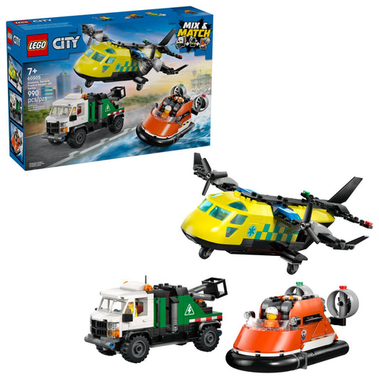 60505  LEGO City Great Vehicles Remix aereo, camion di servizio e hovercraft