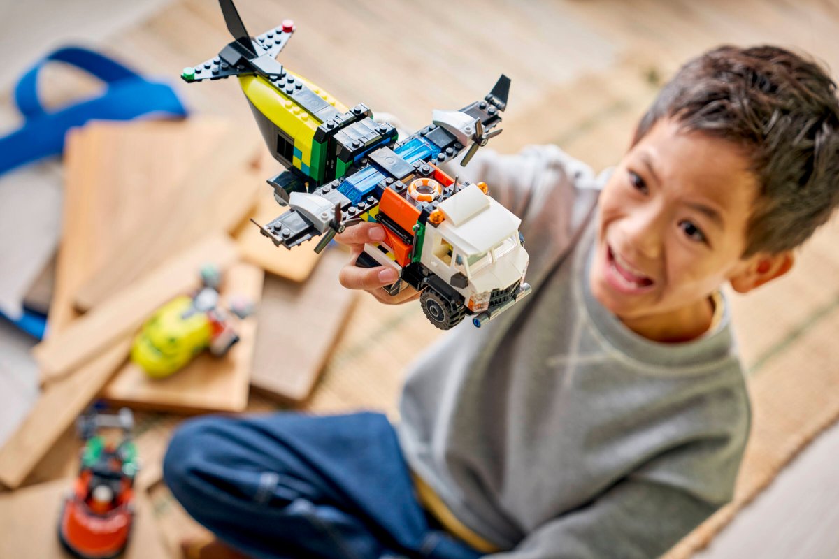60505  LEGO City Great Vehicles Remix aereo, camion di servizio e hovercraft