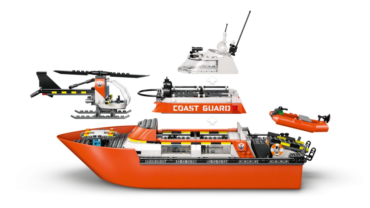 60504 LEGO City Exploration Motoscafo di soccorso ed elicottero della Guardia Co