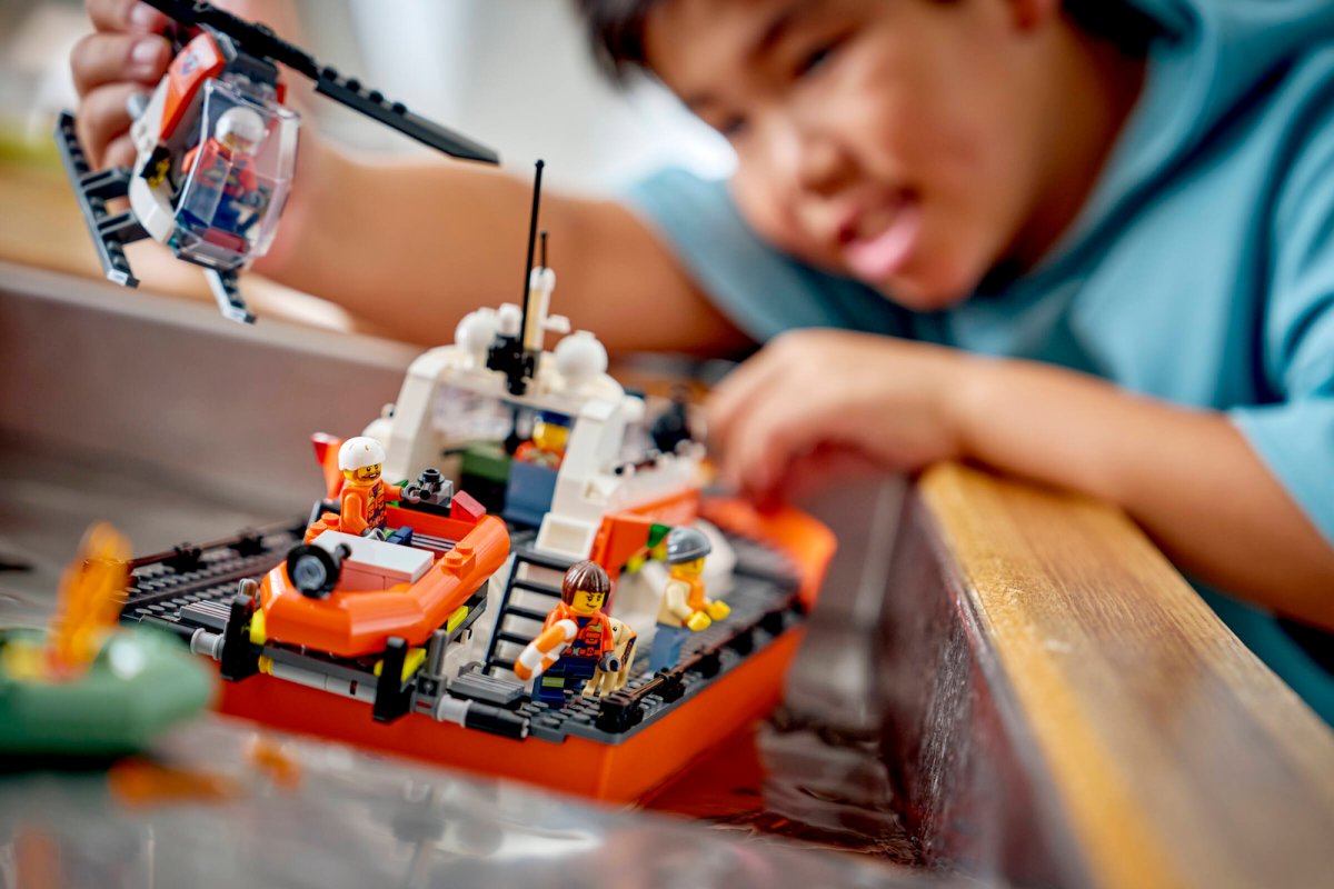 60504 LEGO City Exploration Motoscafo di soccorso ed elicottero della Guardia Co