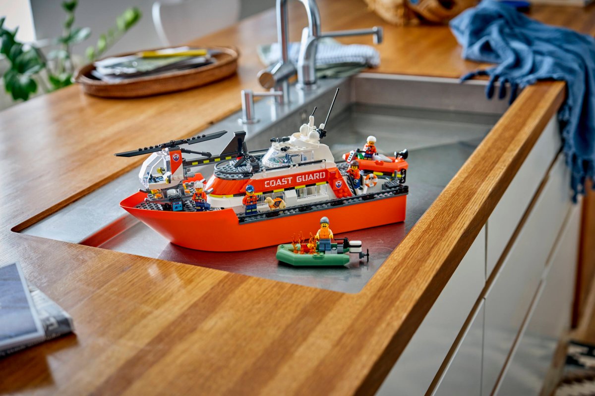 60504 LEGO City Exploration Motoscafo di soccorso ed elicottero della Guardia Co