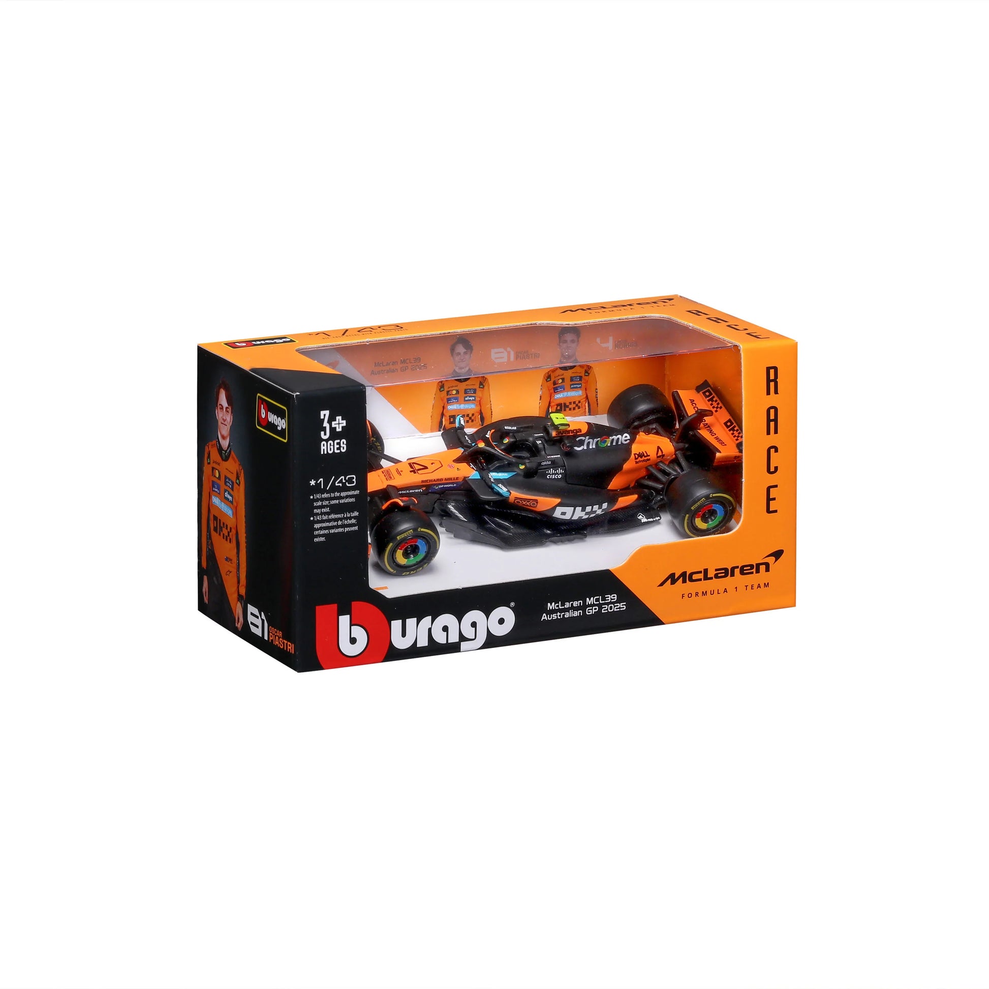 18-38177N Bburago F1 McLaren MCL 39 #4 Lando Norris 2025 1:43