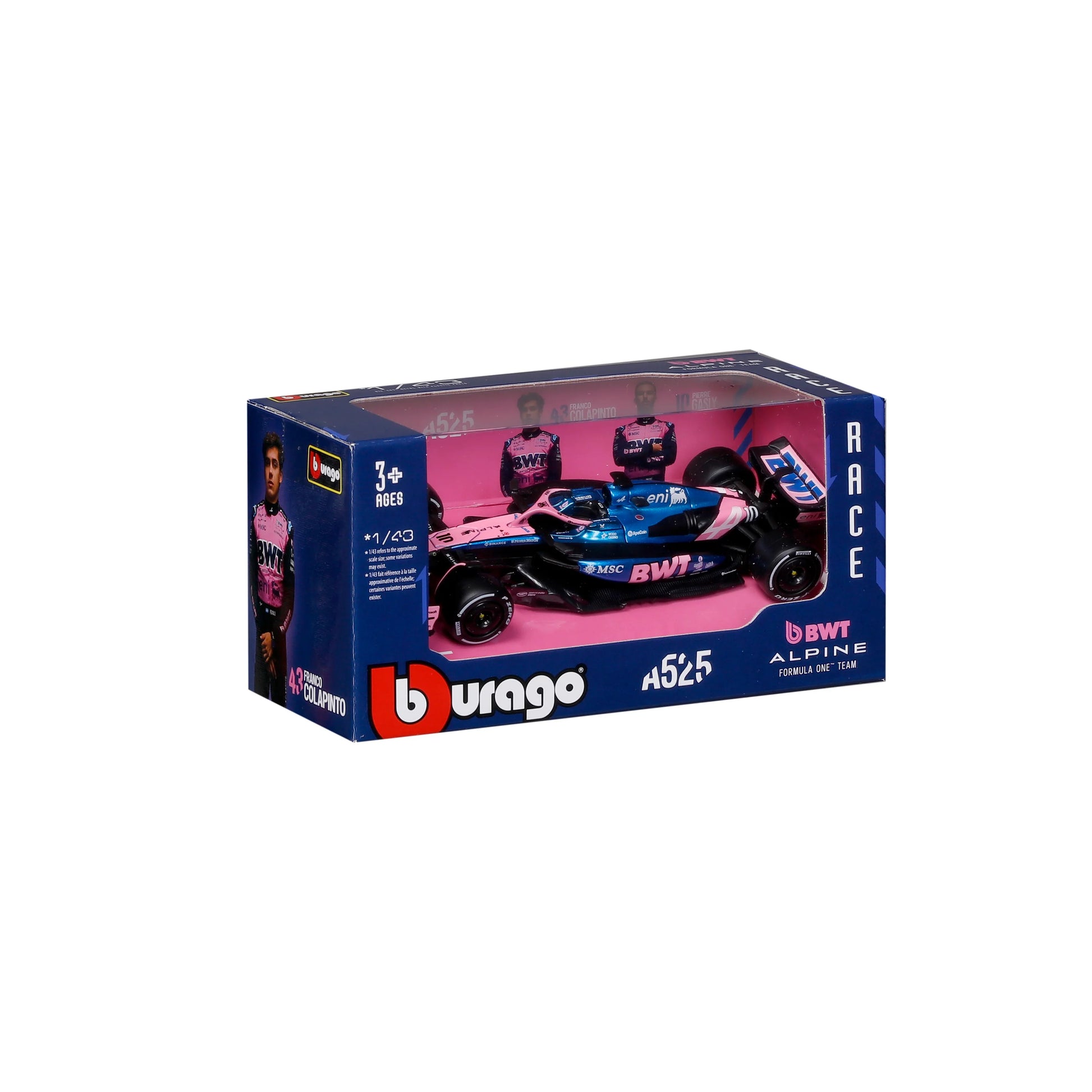 18-38175G Bburago F1 BWT Alpine A525 #10 Pierre Gasley 2025 - 1:43
