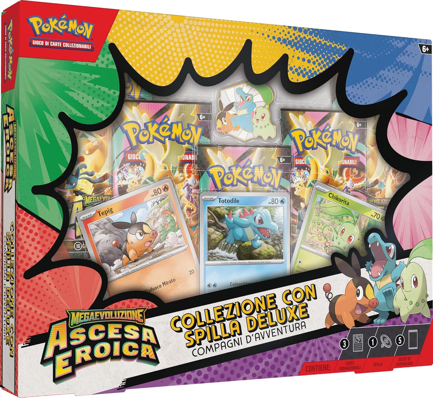 Pokemon  Collezione con spilla Deluxe Compagni d'avventura