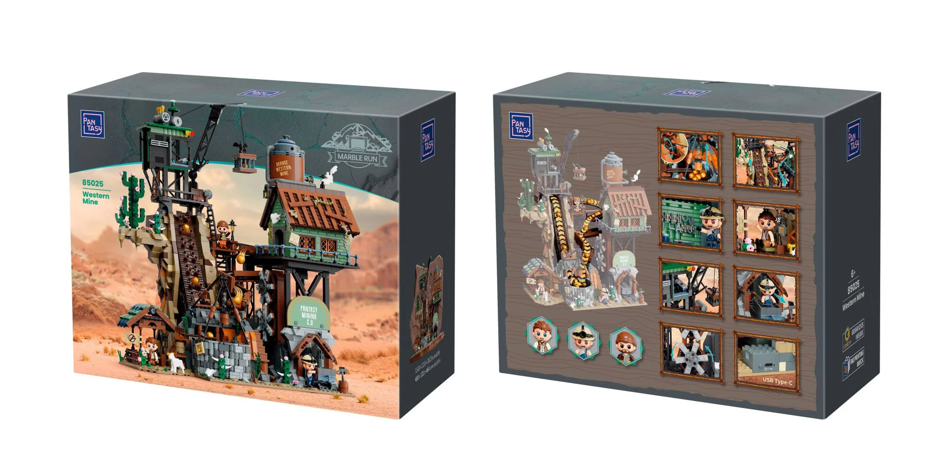 PANTASY set di mattoncini collezione Retrò: La Miniera del Vecchio West