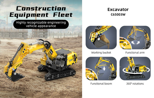 CADA Escavatore - Set Mattoncini Mezzo da Cantiere - 467 Pezzi
