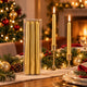 XNA11002261 Set 3 Candele Lisce Oro 25 cm  Candele Decorative Natalizie