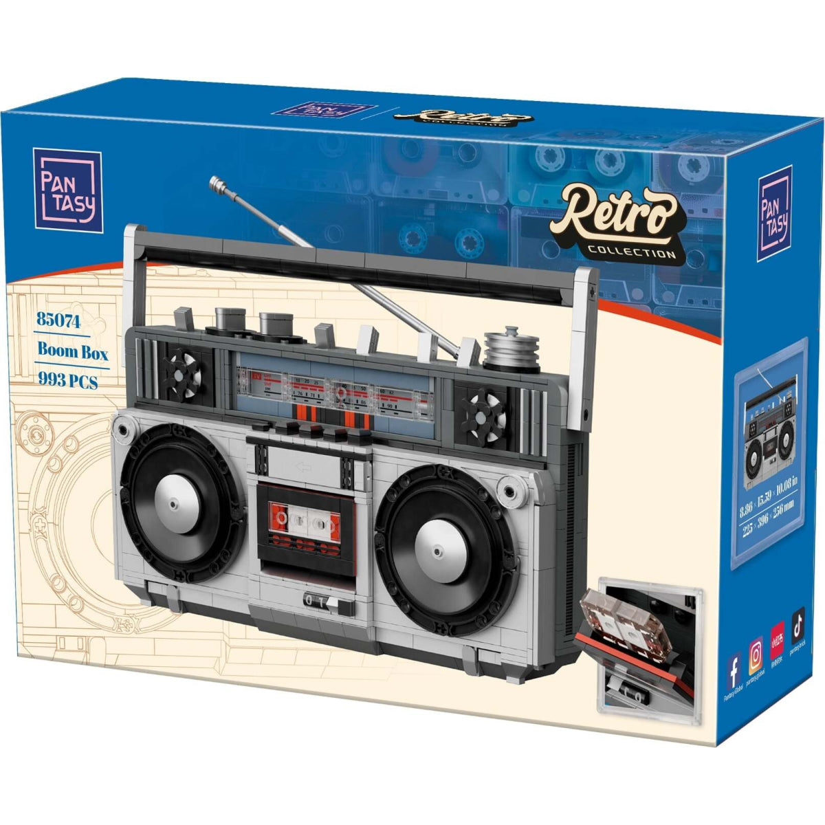 85074 Pantasy Set manttoncini Collezione Retrò Stereo Portatile anni 80'
