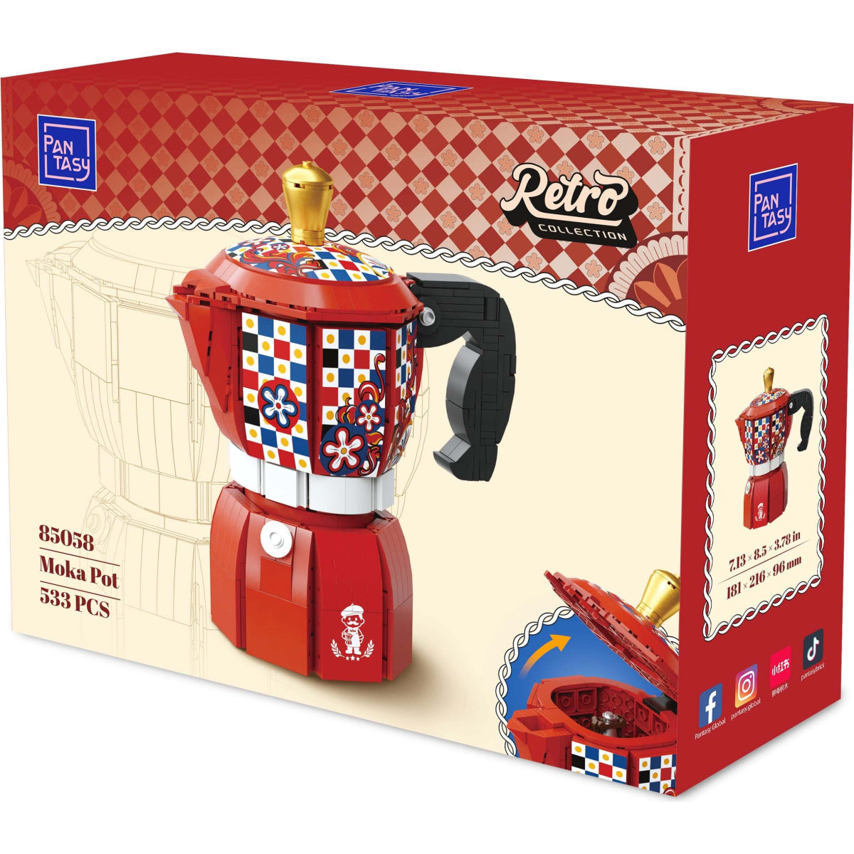85058 Pantasy set mattoncini Collezione Retrò La Moka del Caffè