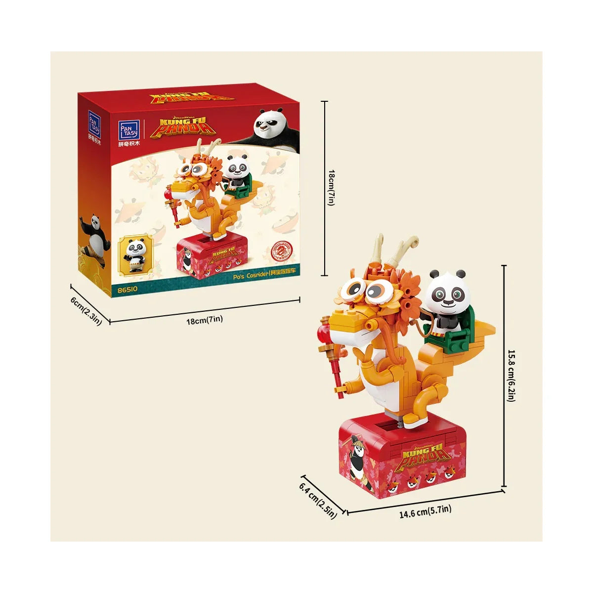 86510 PANTASY set di mattoncini collezione Kung Fu Panda  Po's Cosrider