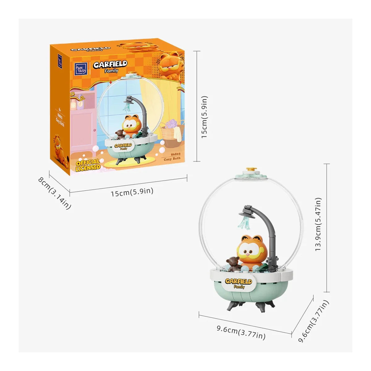 86802 PANTASY  mattoncini collezione Garfield Crystal Ball: Garfield Cozy Bath